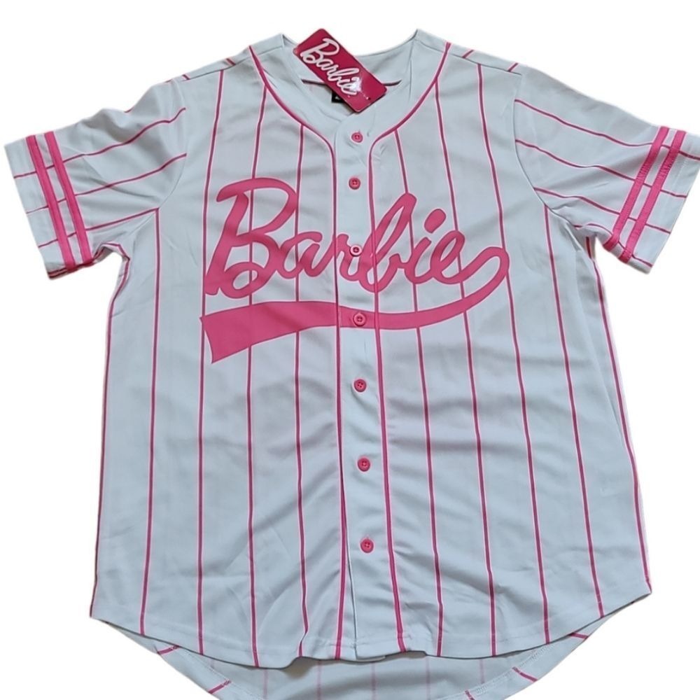Barbie Icon Striped Button-Down Jersey